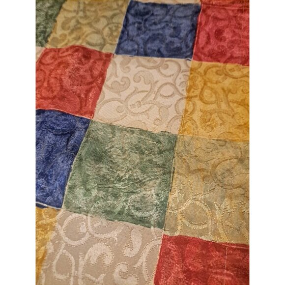 NEW Kathe Wohlfahrt Square Throw Pillow Cover Patchwork Damask Germany 17.5" - Picture 4 of 5